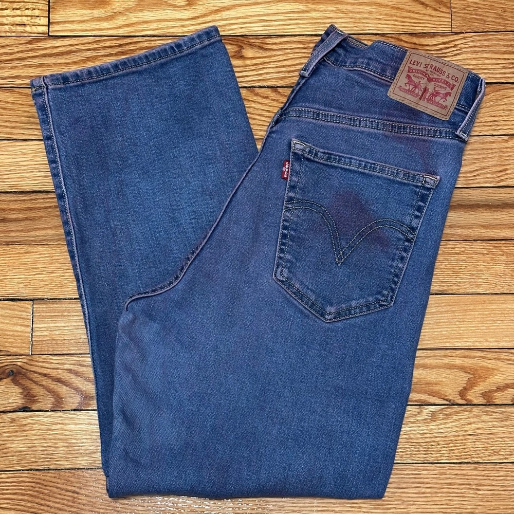 Levi's Ribcage Straight Ankle Purple Wash High Rise Denim Jeans 30